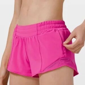 lululemon athletica RARE Sonic Pink Hotty Hot Shorts